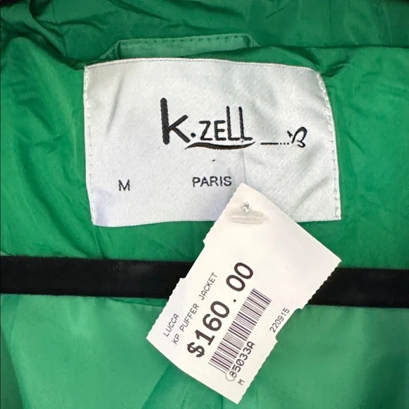 NWT Green Hooded Puffer Coat M - Picture 2 of 3